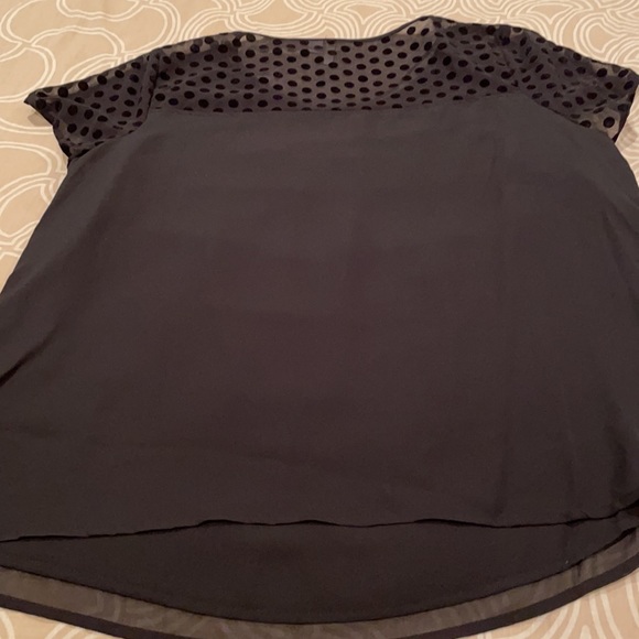 Elle top, black polyester, sheer dotted Swiss, M - Picture 8 of 8